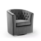 Fauteuil pivotant en velours capitonné Prospect