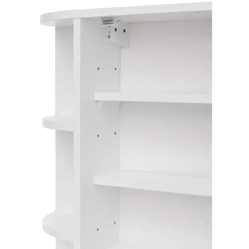 Armoire de salle de bain murale entièrement assemblée et prête à installer, avec miroir et étagères ouvertes