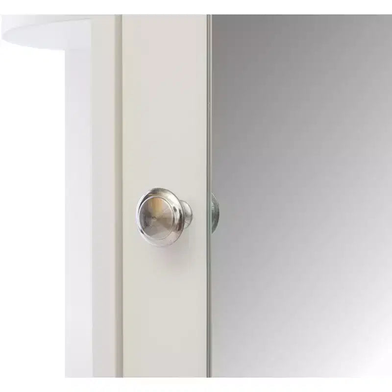 Armoire de salle de bain murale entièrement assemblée et prête à installer, avec miroir et étagères ouvertes