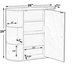 Armoire de salle de bain murale entièrement assemblée et prête à installer, avec miroir et étagères ouvertes