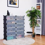 Étagère à chaussures portable 12 cubes Meuble de rangement Armoire de rangement Meuble de maison