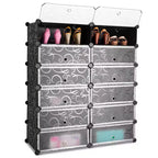 Étagère à chaussures portable 12 cubes Meuble de rangement Armoire de rangement Meuble de maison