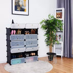 Étagère à chaussures portable 12 cubes Meuble de rangement Armoire de rangement Meuble de maison